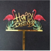 Cake topper Happy birthday flamingo